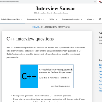 Interview Sansar(Content based speed optimised website)